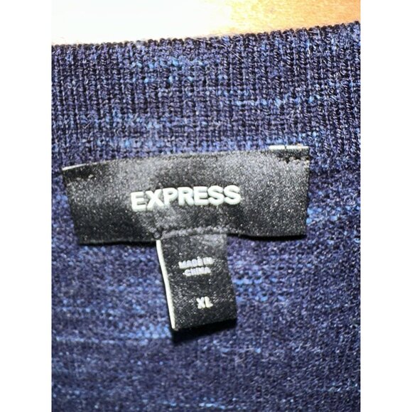 Express Men’s XL Space Dyed Crew Neck Extra Fine Merino Wool Sweater - Picture 4 of 7